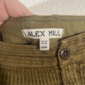 Alex Mill MEN’S Pleated Corduroy Pants 32 Olive Green